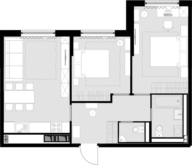 2-комнатная, 62.3 м², ЖК MALEVICH, 23 362 500 ₽