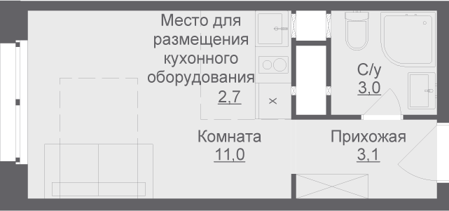 1-комнатная, 19.8 м², ЖК LIBERTY, 4 358 208 ₽