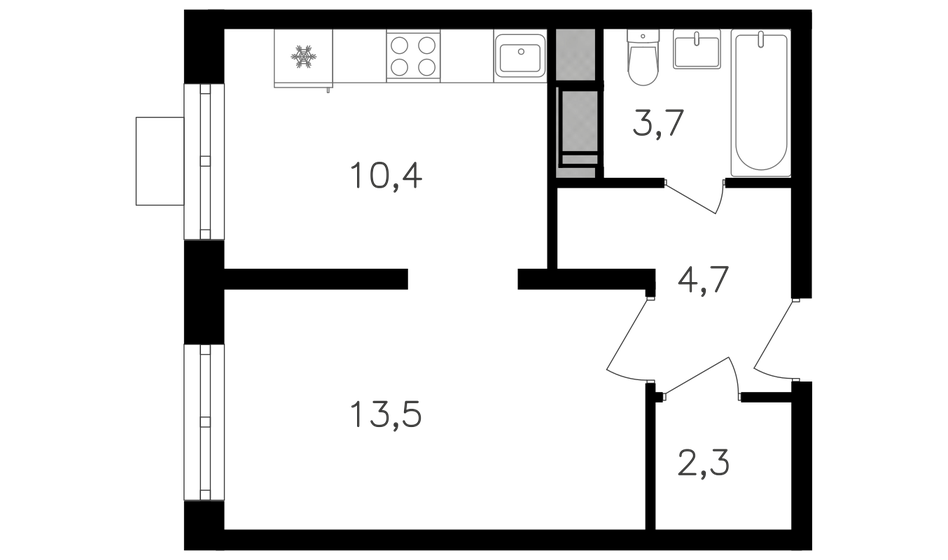 1-комнатная, 34.6м², ЖК Октябрьское поле, 12 629 000 ₽