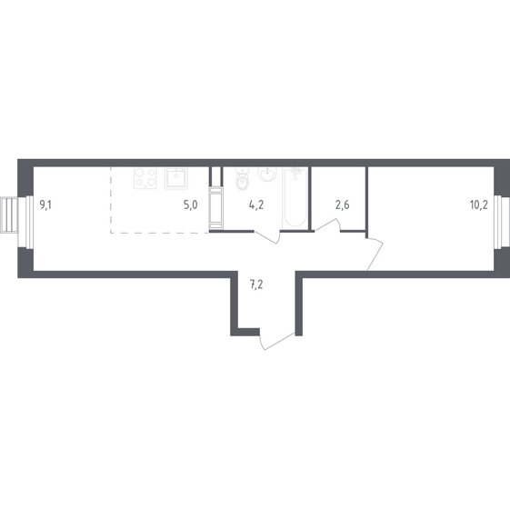 2-комнатная, 38.3м², ЖК Южное Бунино, 8 590 920 ₽