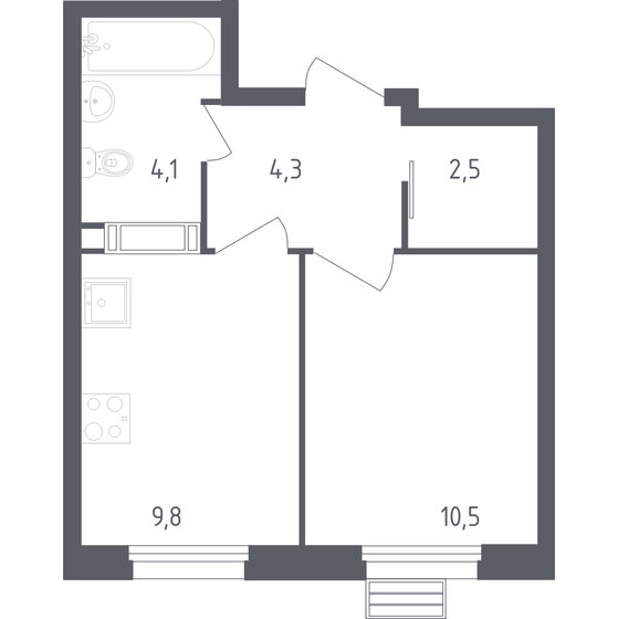 1-комнатная, 31.2м², ЖК Южное Бунино, 7 280 676 ₽