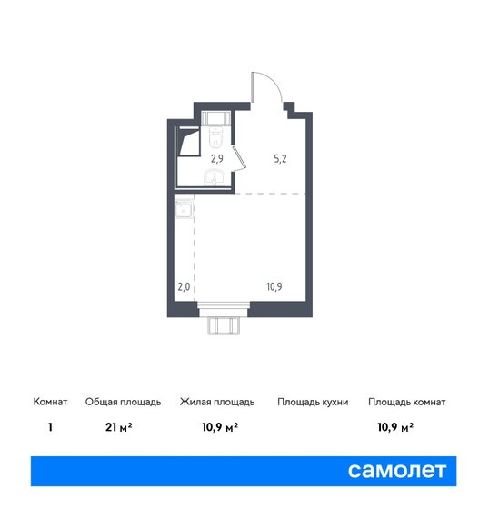 1-комнатная, 21 м², ЖК Люберцы, 4 115 901 ₽
