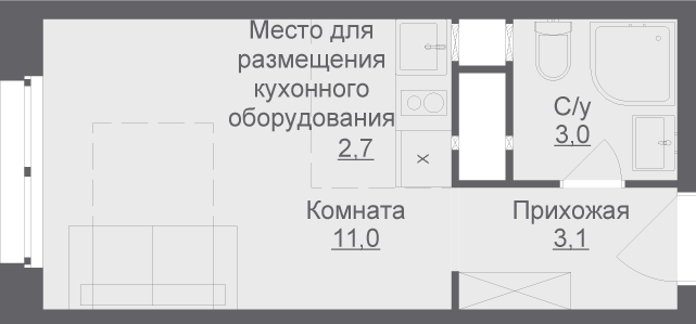 1-комнатная, 19.8 м², ЖК LIBERTY, 4 358 208 ₽