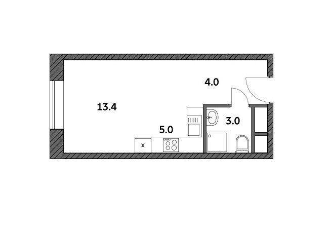 1-комнатная, 25.4м², ЖК Городские истории, 7 991 119 ₽