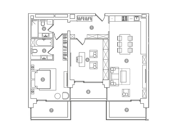 3-комнатная, 116.24м², ЖК Red7, 84 855 200 ₽