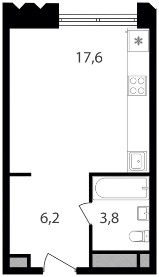 1-комнатная, 27.6 м², ЖК Варшавские ворота, 9 284 640 ₽