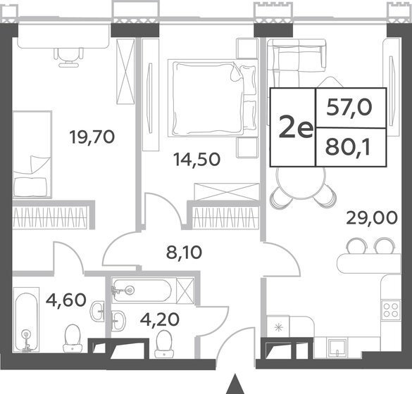 2-комнатная, 80.1м², ЖК Will Towers, 29 735 852 ₽