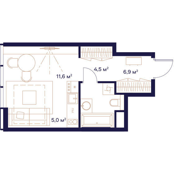 1-комнатная, 28 м², ЖК СОЮЗ, 15 180 000 ₽