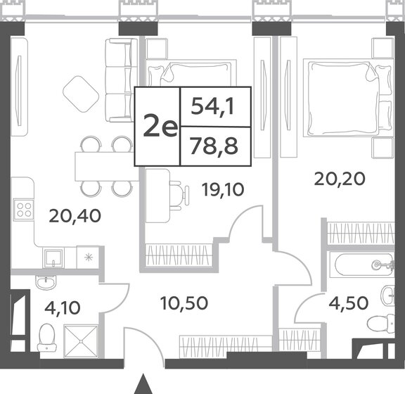 2-комнатная, 78.8м², ЖК Will Towers, 28 513 200 ₽