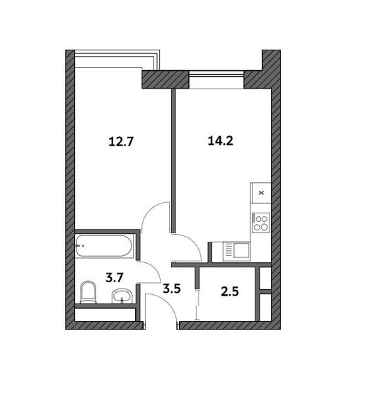 1-комнатная, 36.57м², ЖК Городские истории, 9 689 916 ₽