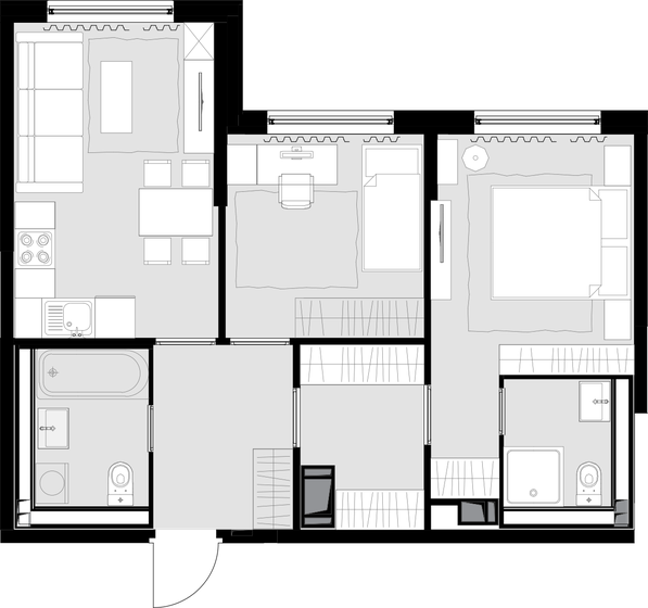 2-комнатная, 61.9 м², ЖК MALEVICH, 22 717 300 ₽