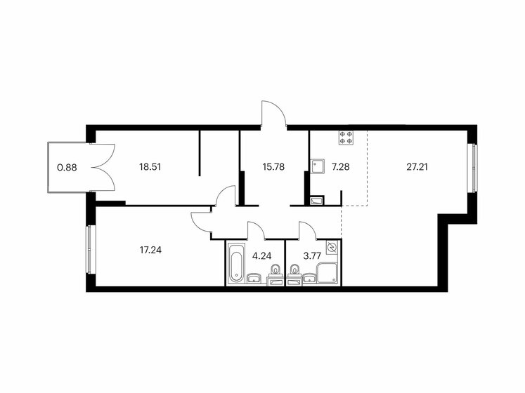 3-комнатная, 94.91м², ЖК Green park, 35 676 668 ₽