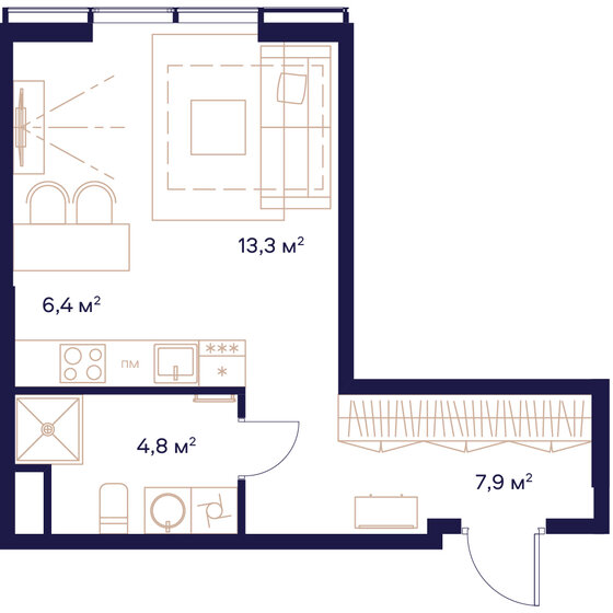 1-комнатная, 32.4 м², ЖК СОЮЗ, 16 205 600 ₽