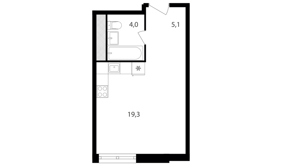 1-комнатная, 28.4 м², ЖК Михалковский, 12 212 000 ₽