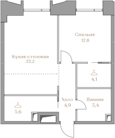 1-комнатная, 55 м², ЖК LUZHNIKI COLLECTION, 50 229 000 ₽