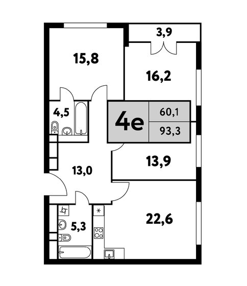 3-комнатная, 93.3м², ЖК Фестиваль парк-2, 32 460 964 ₽