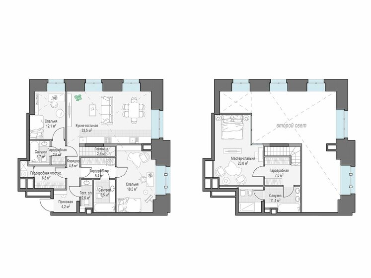 2-комнатная, 102.2 м², ЖК Чистые Пруды, 173 920 000 ₽