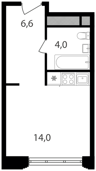 1-комнатная, 24.6 м², ЖК Варшавские ворота, 7 453 800 ₽