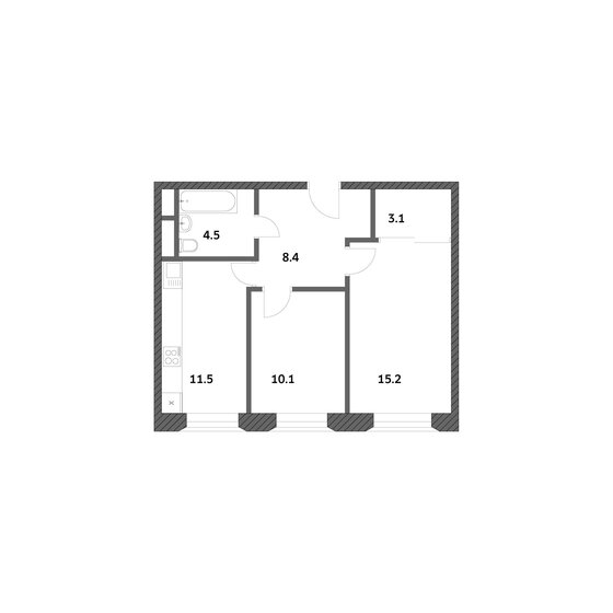 2-комнатная, 52.86м², ЖК Городские истории, 15 679 598 ₽