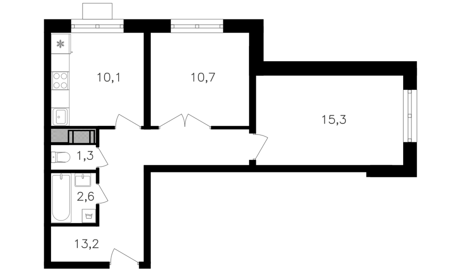 2-комнатная, 53.2м², ЖК Октябрьское поле, 18 008 200 ₽