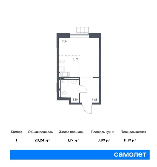 1-комнатная, 23.24м², ЖК Алхимово, 7 599 037 ₽
