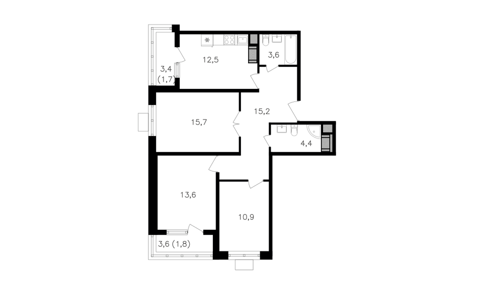 3-комнатная, 79.4м², ЖК Октябрьское поле, 22 708 400 ₽