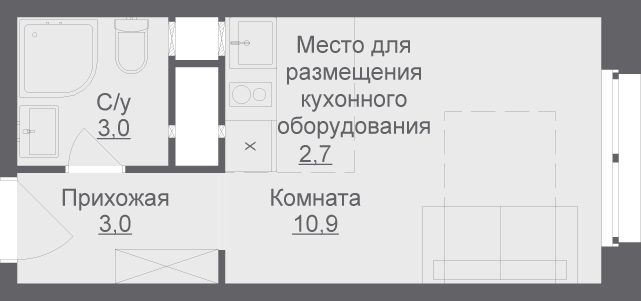 1-комнатная, 19.6 м², ЖК LIBERTY, 4 370 008 ₽