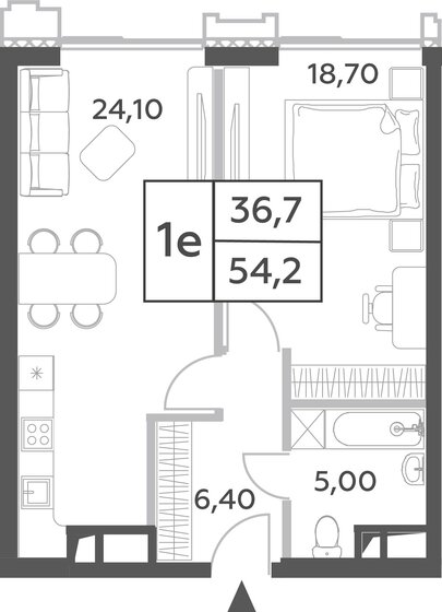 1-комнатная, 54.2м², ЖК Will Towers, 24 526 746 ₽