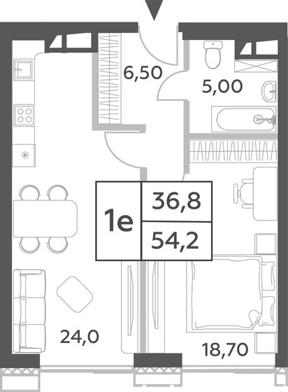 1-комнатная, 54.2м², ЖК Will Towers, 24 334 082 ₽