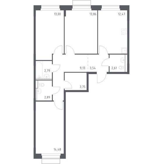 2-комнатная, 57.42м², ЖК Новое Внуково, 11 506 197 ₽