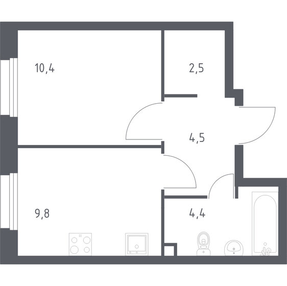 1-комнатная, 31.6м², ЖК Южное Бунино, 7 540 455 ₽