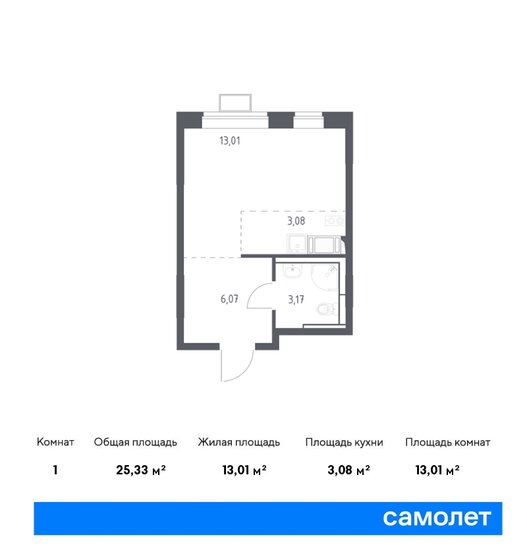 1-комнатная, 25.33м², ЖК Алхимово, 6 857 401 ₽