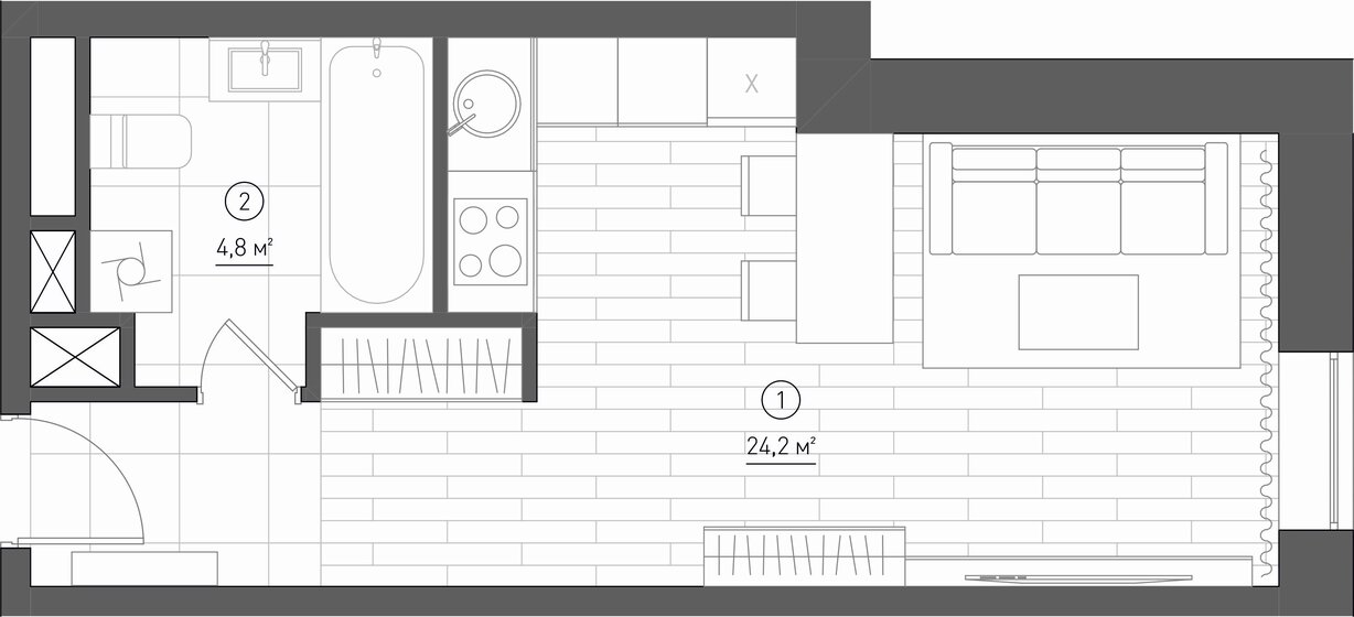 1-комнатная, 29 м², ЖК Королева 13, 9 461 250 ₽