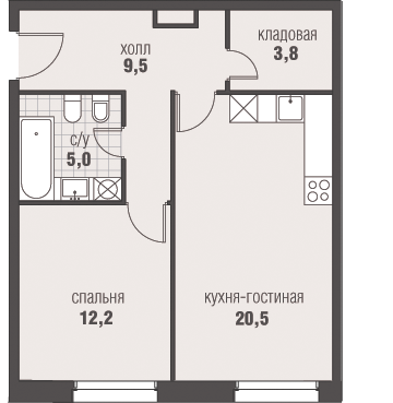 2-комнатная, 51 м², ЖК Homecity, 13 170 794 ₽
